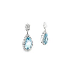 Maurice Fine Jewelry - Large Aquamarine Earrings and Diamonds