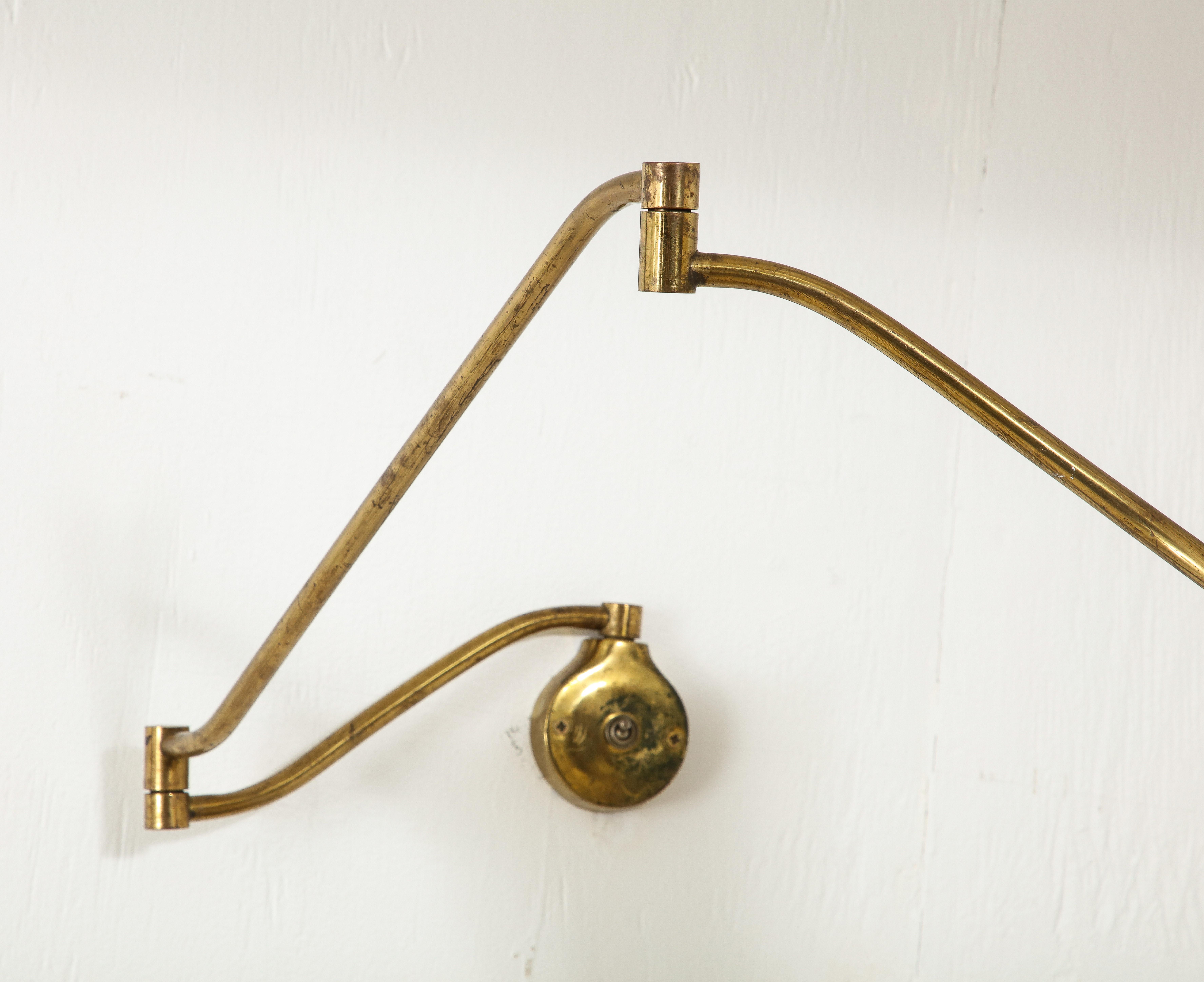 Maurice Flachet Brass Swing Arm Sconce, France 1950's For Sale 3