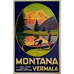 Montana Vermala 1926 - Cartel Original -  Art Déco - Suiza