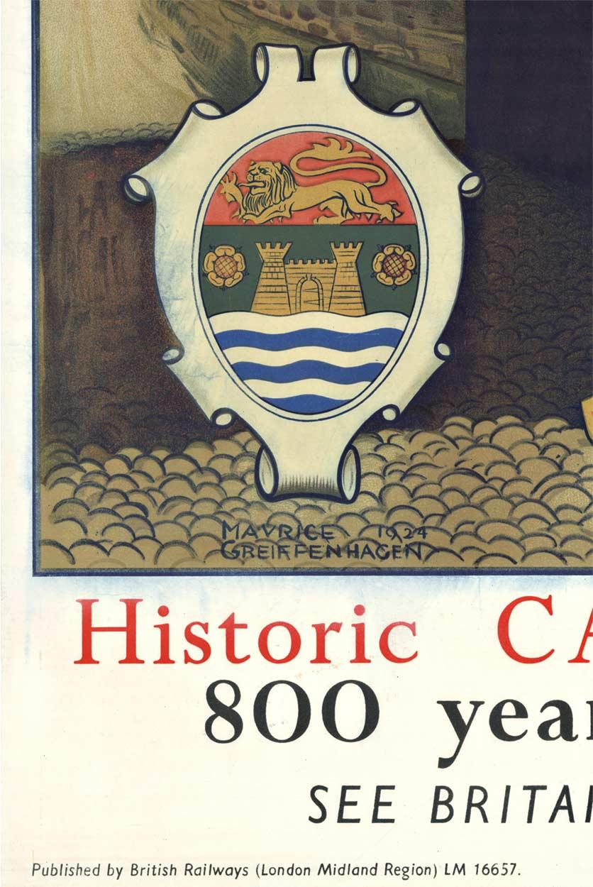 Carlisle historique original  Affiche ferroviaire vintage Gateway to Scotland - Beige Landscape Print par Maurice Greiffenhagen