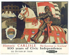 Original Historic Carlisle -  Gateway to Scotland vintage railroad poster