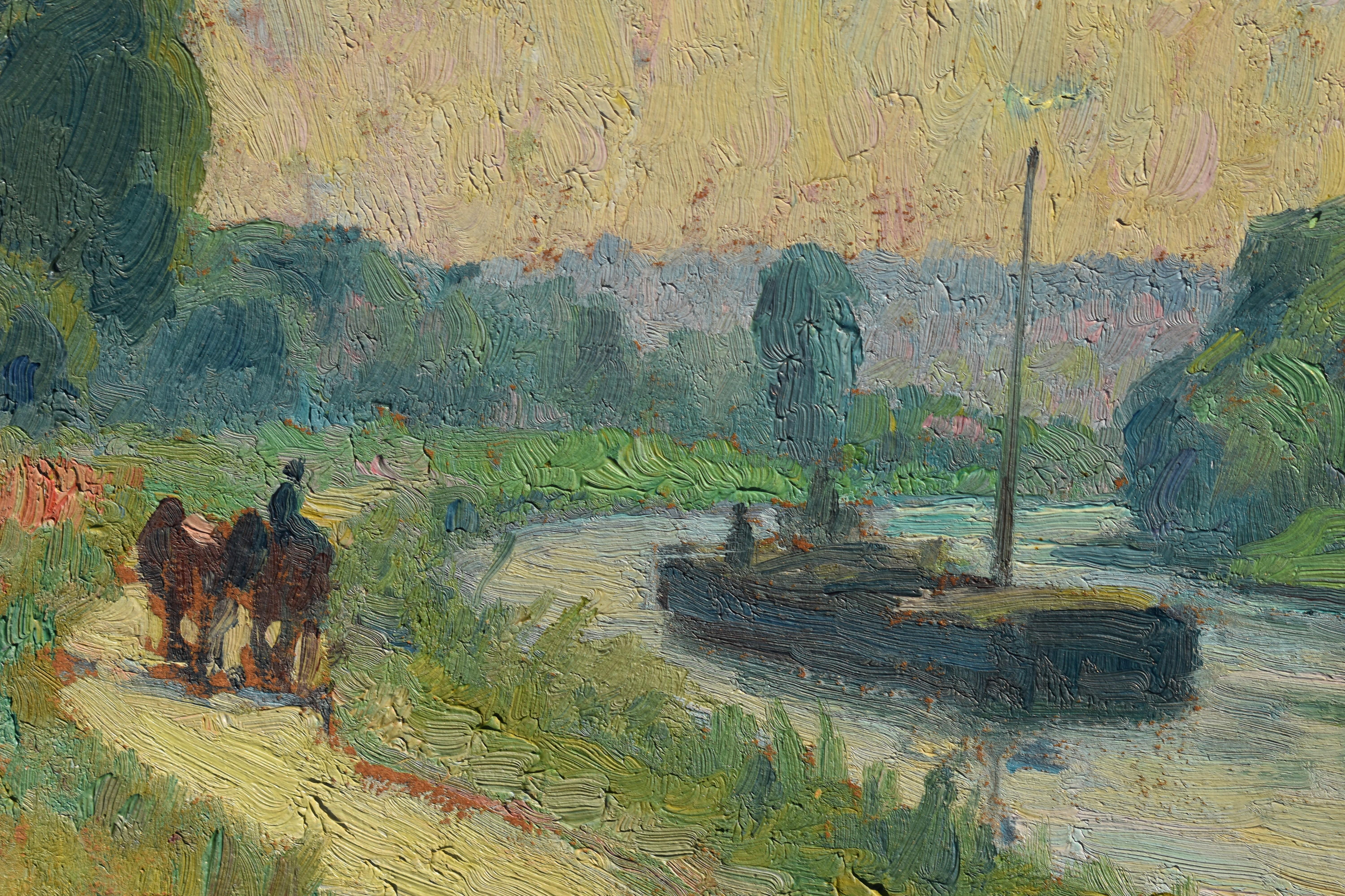 Maurice GRÜN (1869-1947) Pittura ad olio del periodo impressionista francese - Painting di Maurice Grun