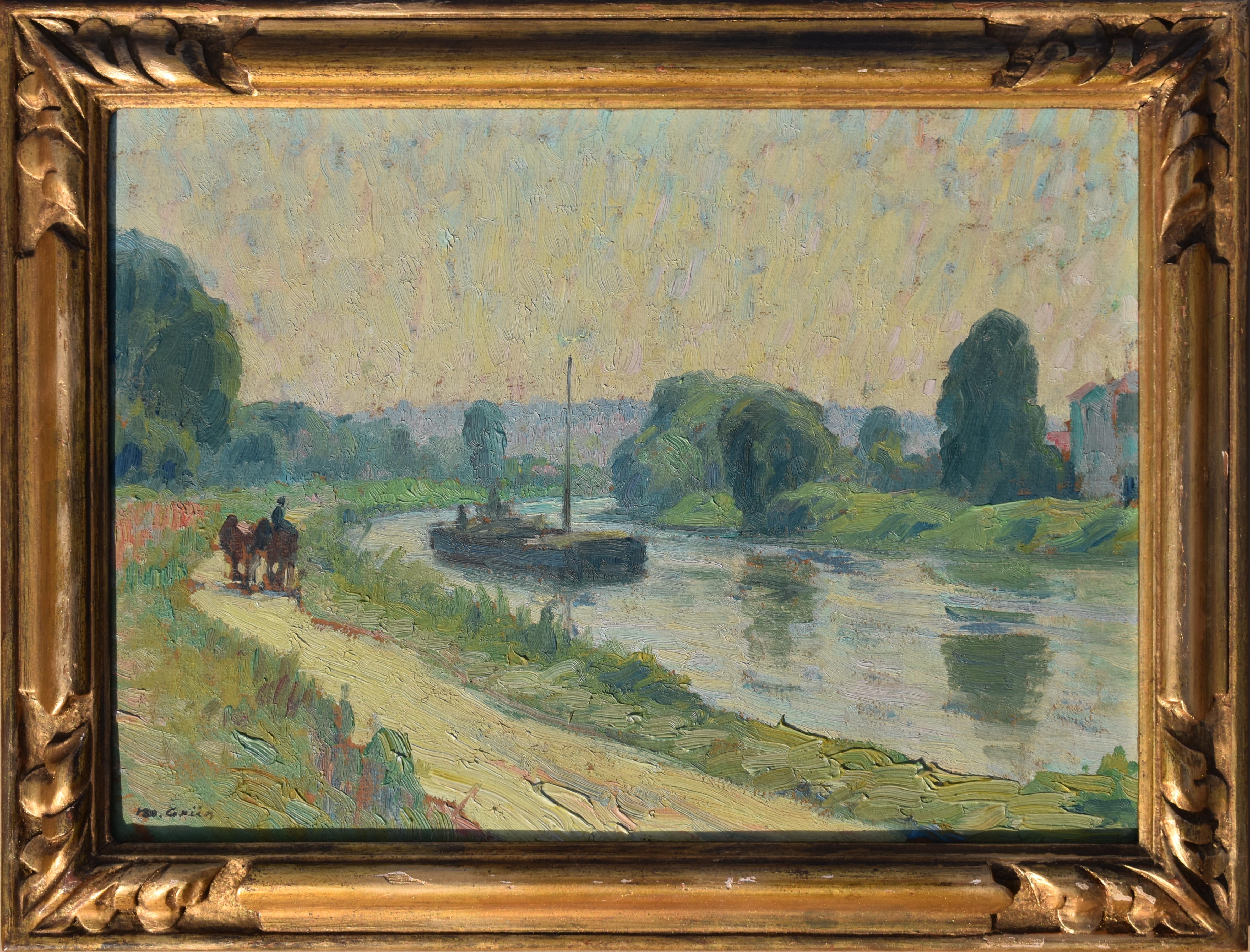 Landscape Painting di Maurice Grun - Maurice GRÜN (1869-1947) Pittura ad olio del periodo impressionista francese