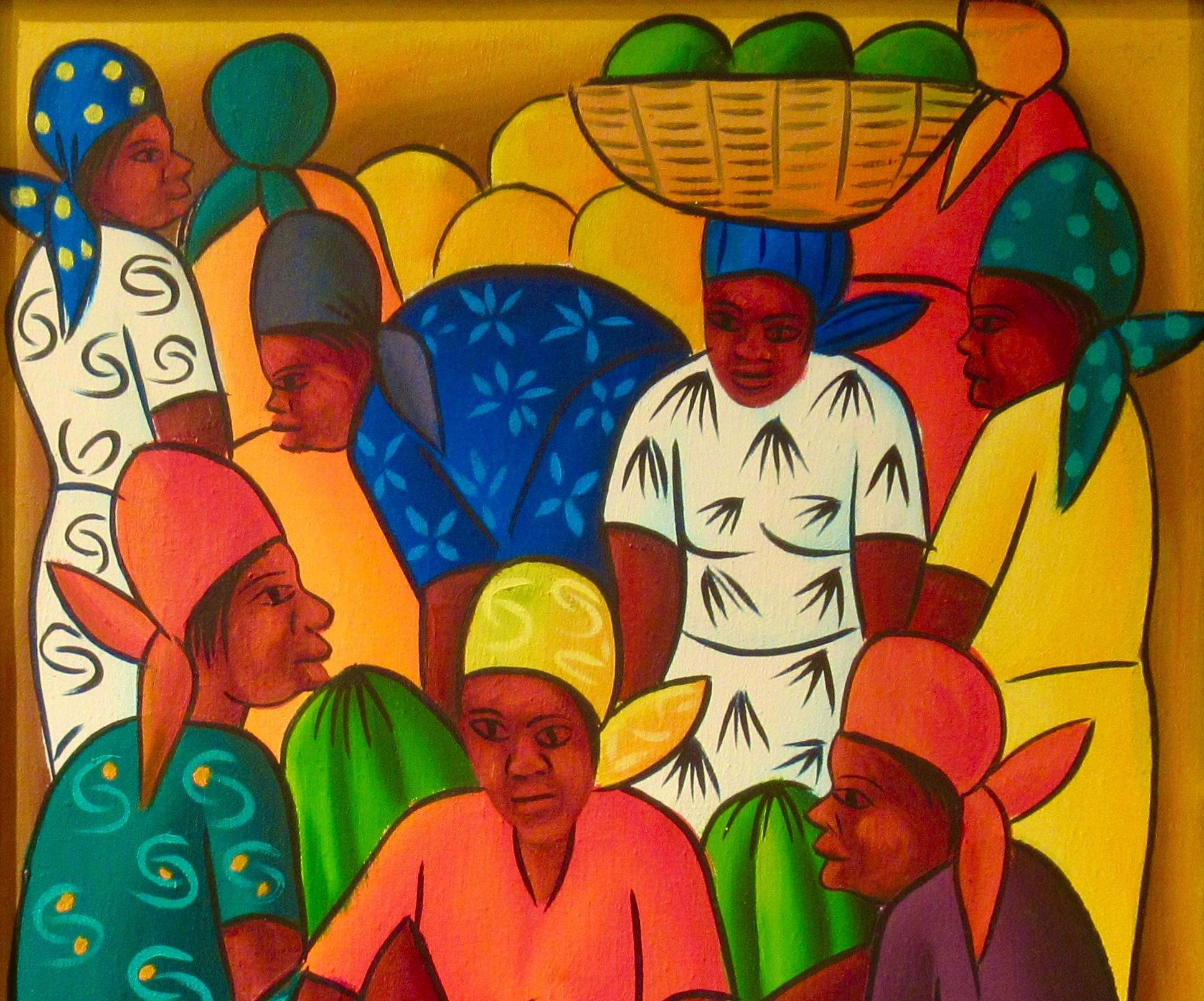 Mercado haitiano - Painting Moderno de Maurice Guerre