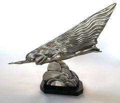 "La Comete" Iconic French Art Deco Silvered Bronze 1920s Female Nude