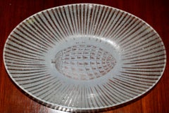 Ciotola ovale in vetro fuso smaltato Maurice Heaton