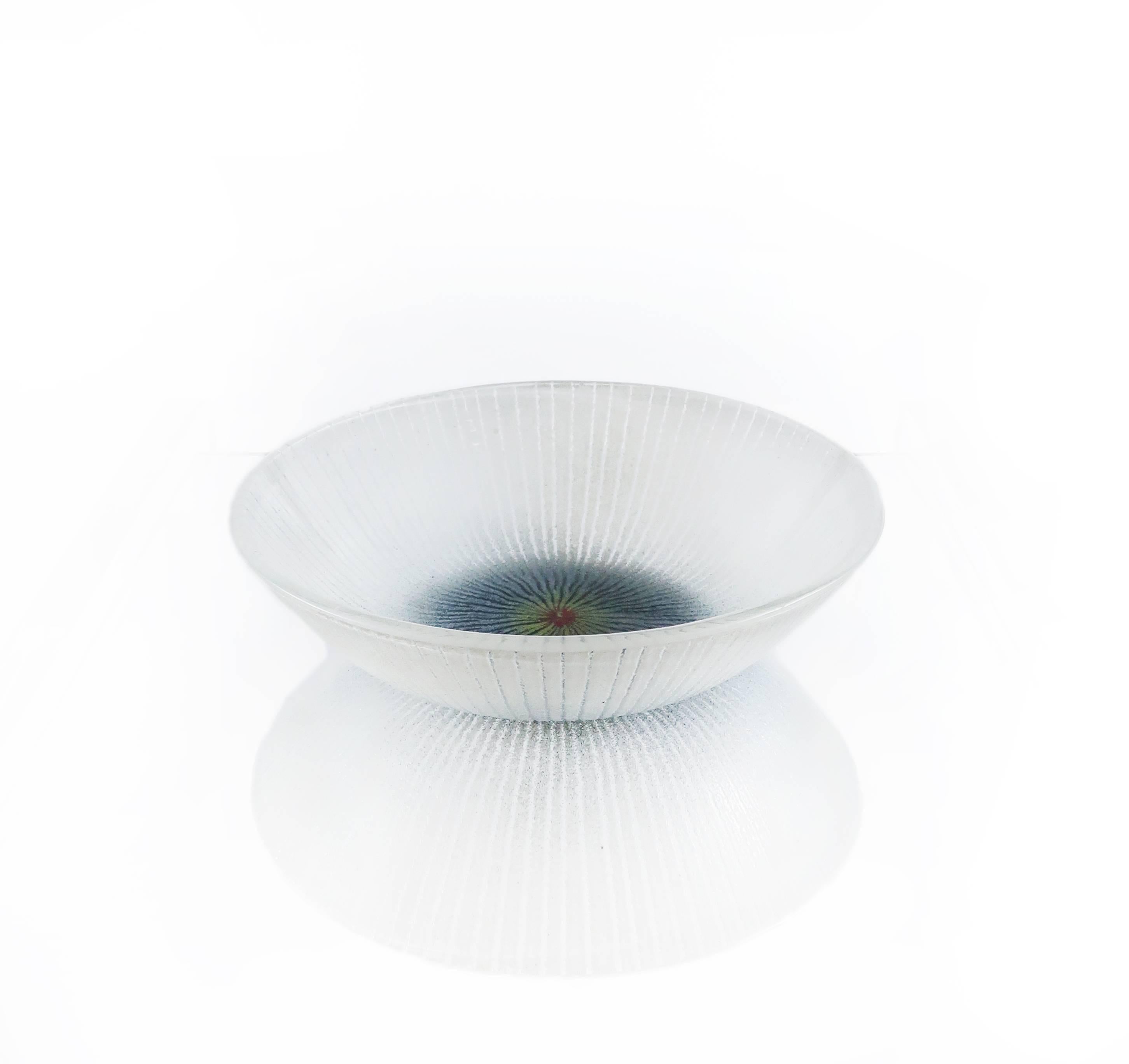 Mid-Century Modern Maurice Heaton White Glass Bowl
