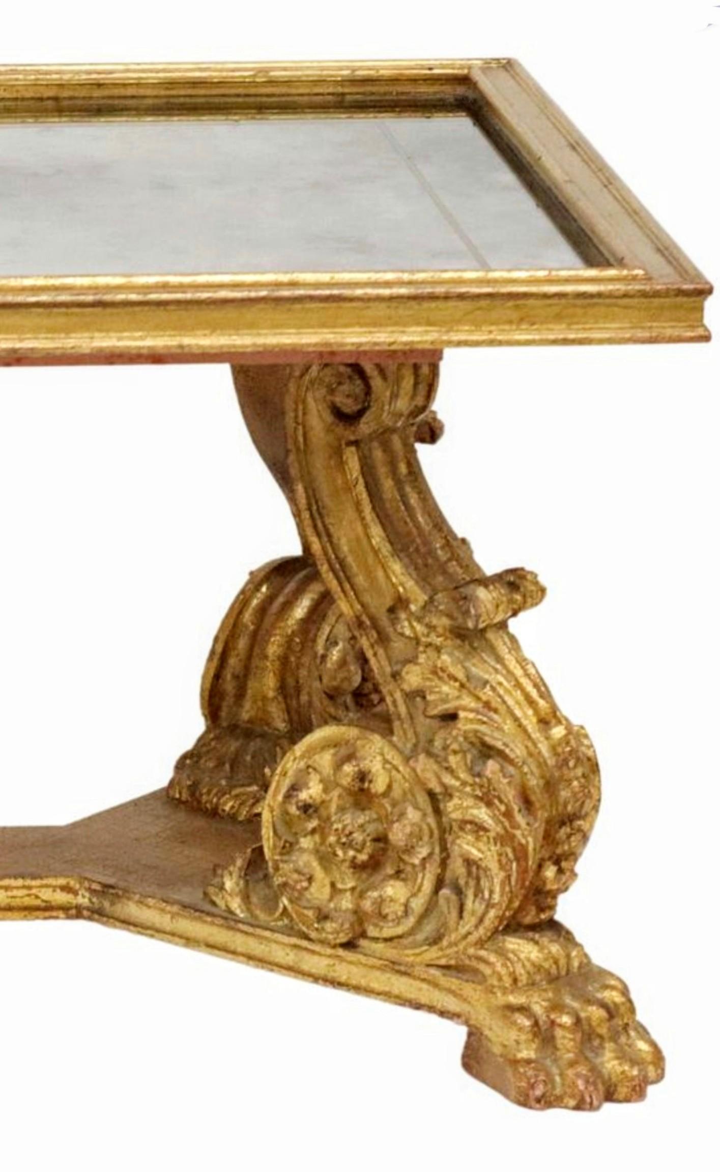 Maurice Hirsch French Mid-Century Baroque Glam Carved Giltwood Coffee Table 2