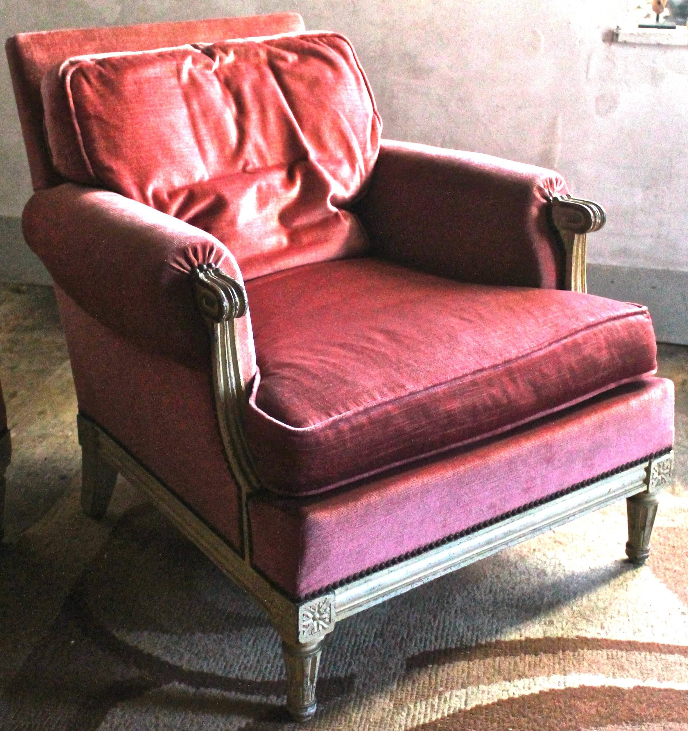 Hand-Crafted Maurice Hirsch Sofa and Armchairs, 1940s, Louis XVI Style For Sale