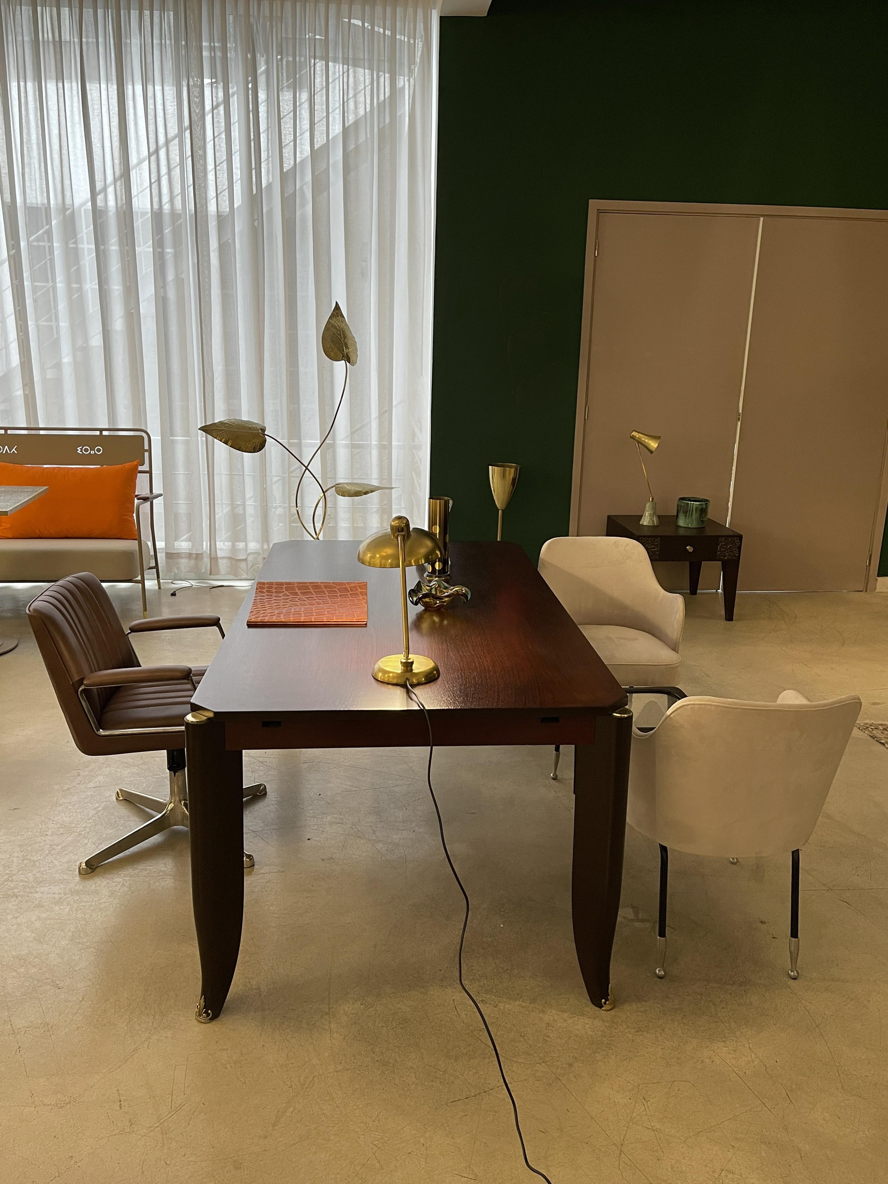 Maurice Jallot Escritorio o Mesa de Comedor Art Decó Francesa, Francia, c. 1930 en Bueno estado para la venta en Paris, FR
