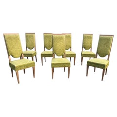 Maurice Jallot,  Lot de sept chaises Art déco en chêne, vers 1930/1940