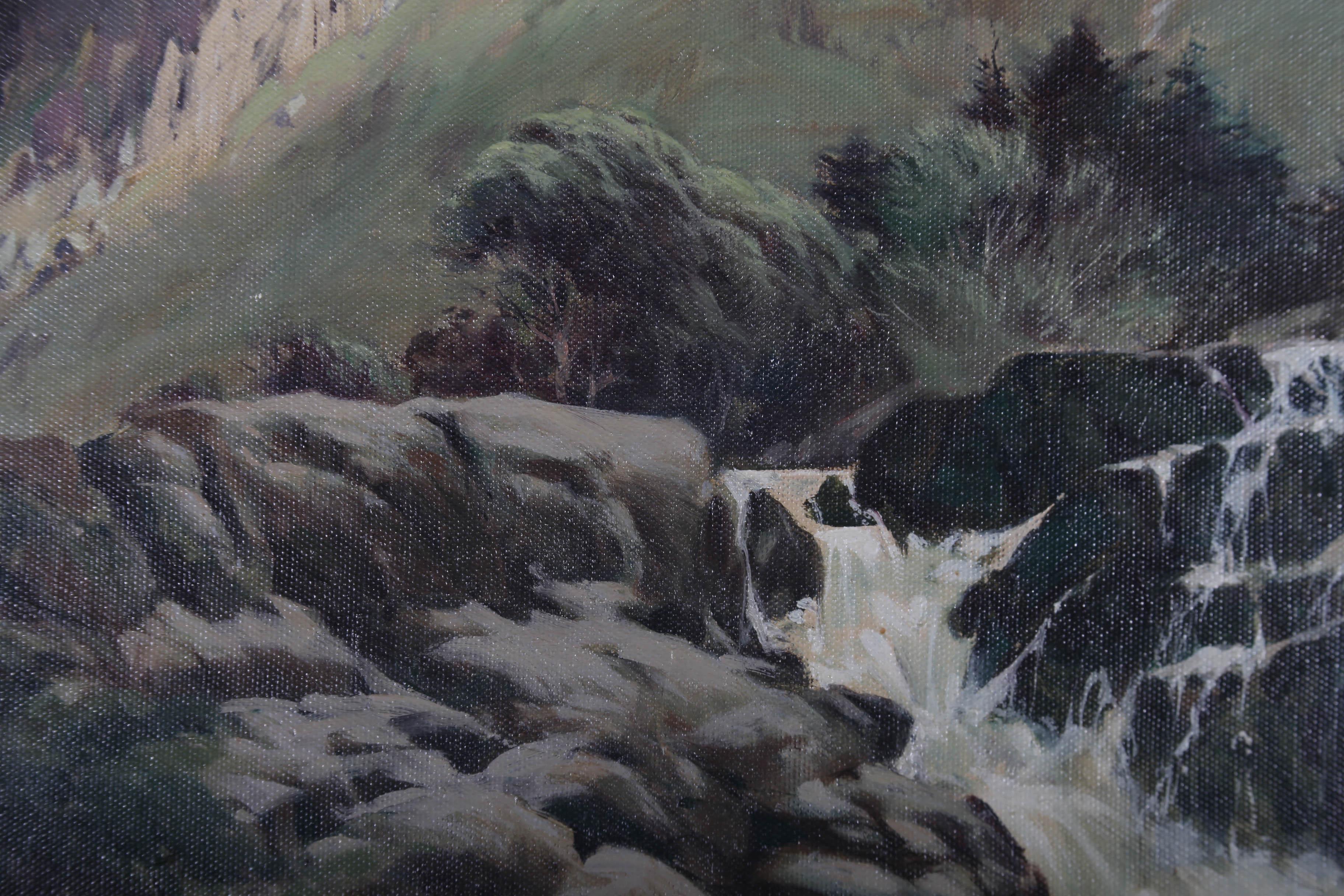 Maurice Kent - Olio del XX secolo, Cascata di rondini in vendita 4