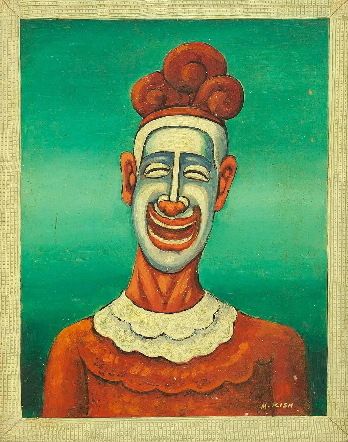 The Clown Surrealist Oil Painting Maurice Kish WPA Artist American Modernist in vendita 1