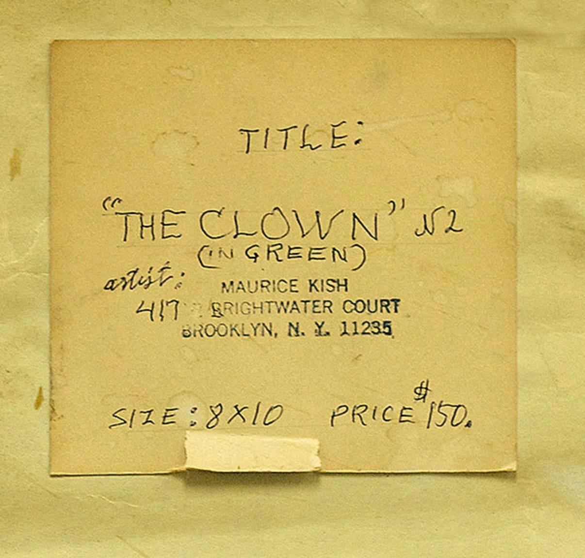 The Clown Surrealist Oil Painting Maurice Kish WPA Artist American Modernist in vendita 3