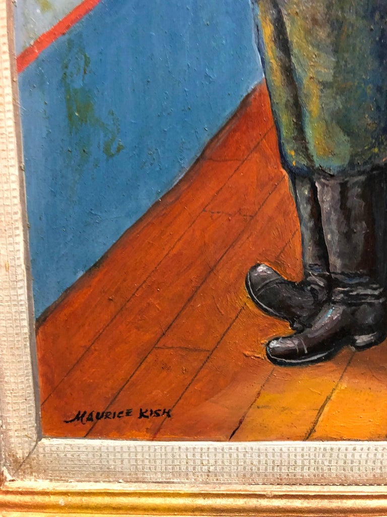 Maurice Kish Three Klezmer Musicians Modern Judaica Shtetl Oil