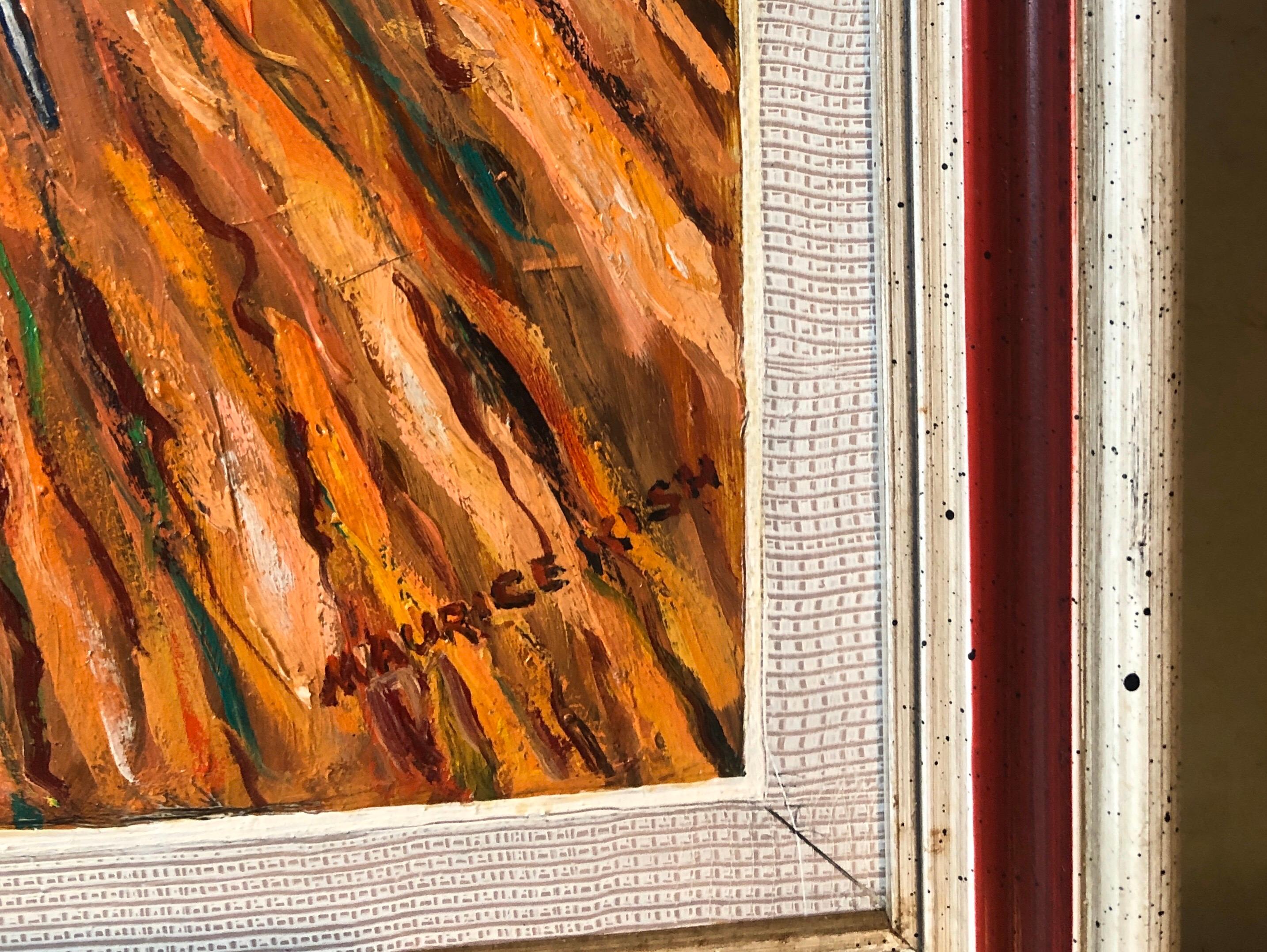 Estroso Judaica Shtetl Shadchan Matchmaker Pittura a olio WPA Artista popolare ebreo - Painting Arte popolare di Maurice Kish