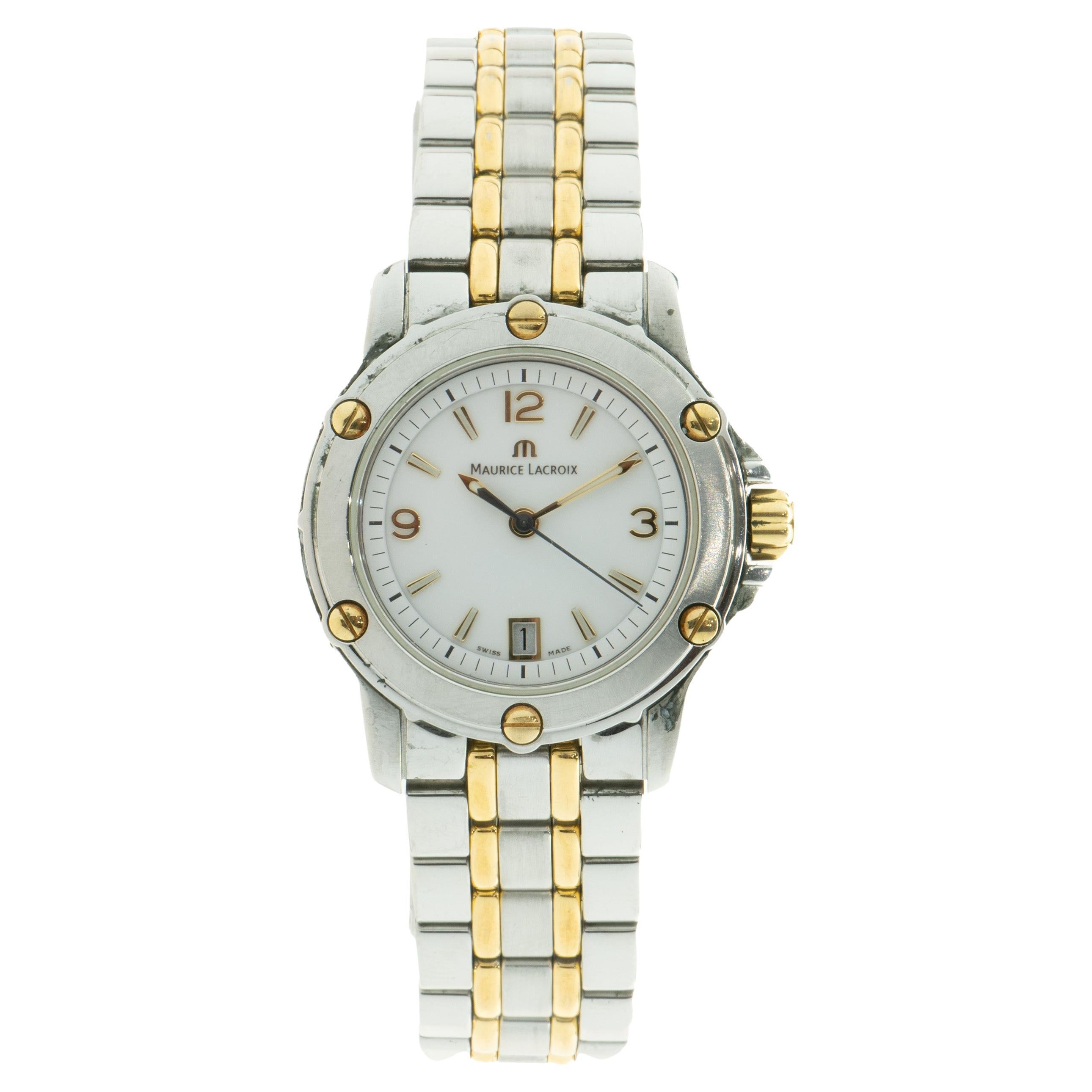 Maurice La Croix Stainless Steel & 18 Karat Yellow Gold Tiago For Sale