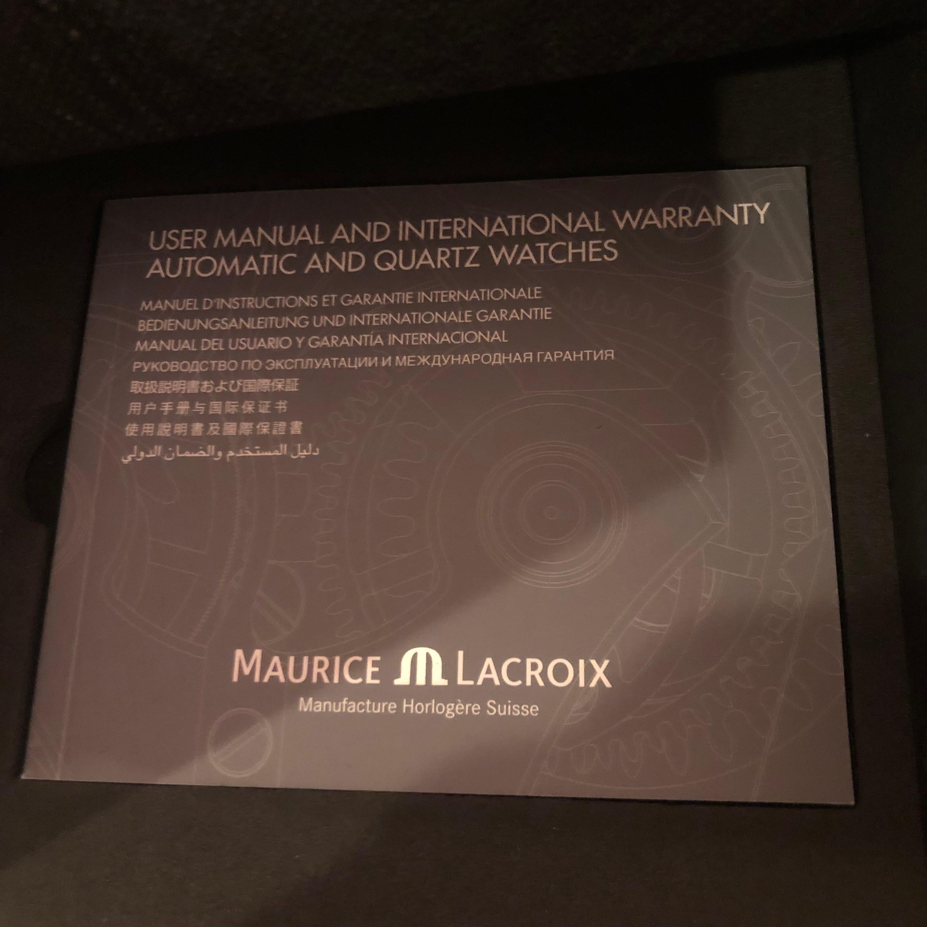 Maurice Lacroix AIKON AI1008 42mm Maßgefertigtes Leder mit weißer Diamant-Lünette und weißem Zifferblatt im Angebot 6