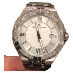 Maurice Lacroix AIKON AI1008 42mm Maßgefertigtes Leder mit weißer Diamant-Lünette und weißem Zifferblatt