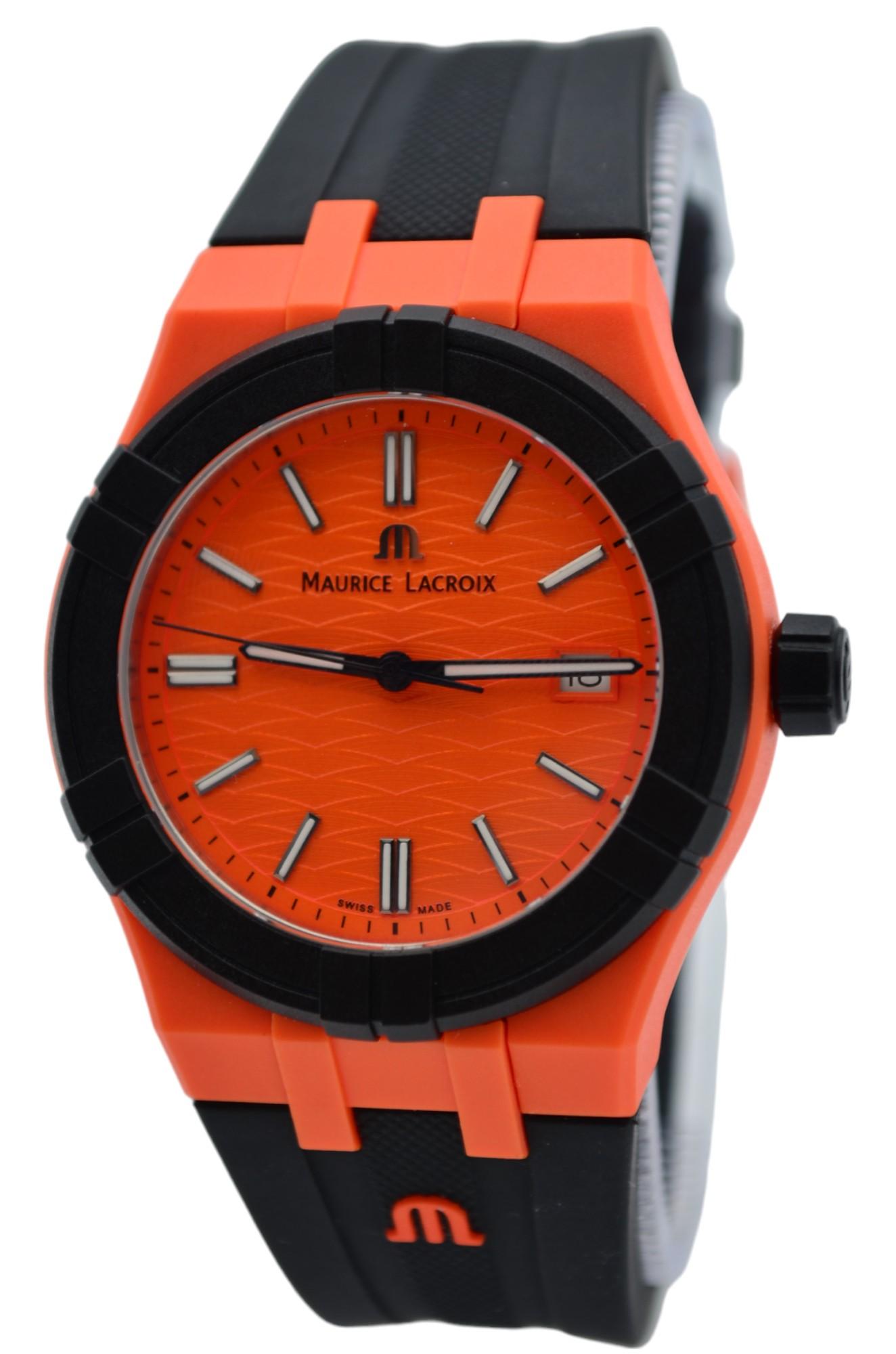 Maurice Lacroix Aikon #Tide 40mm Orange Plastic Quartz Ref AI2008-50050-300-0