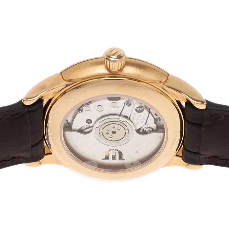Maurice Lacroix Black 18K Yellow Gold Les Classiques Women's Wristwatch 30MM In Excellent Condition In Dubai, Al Qouz 2