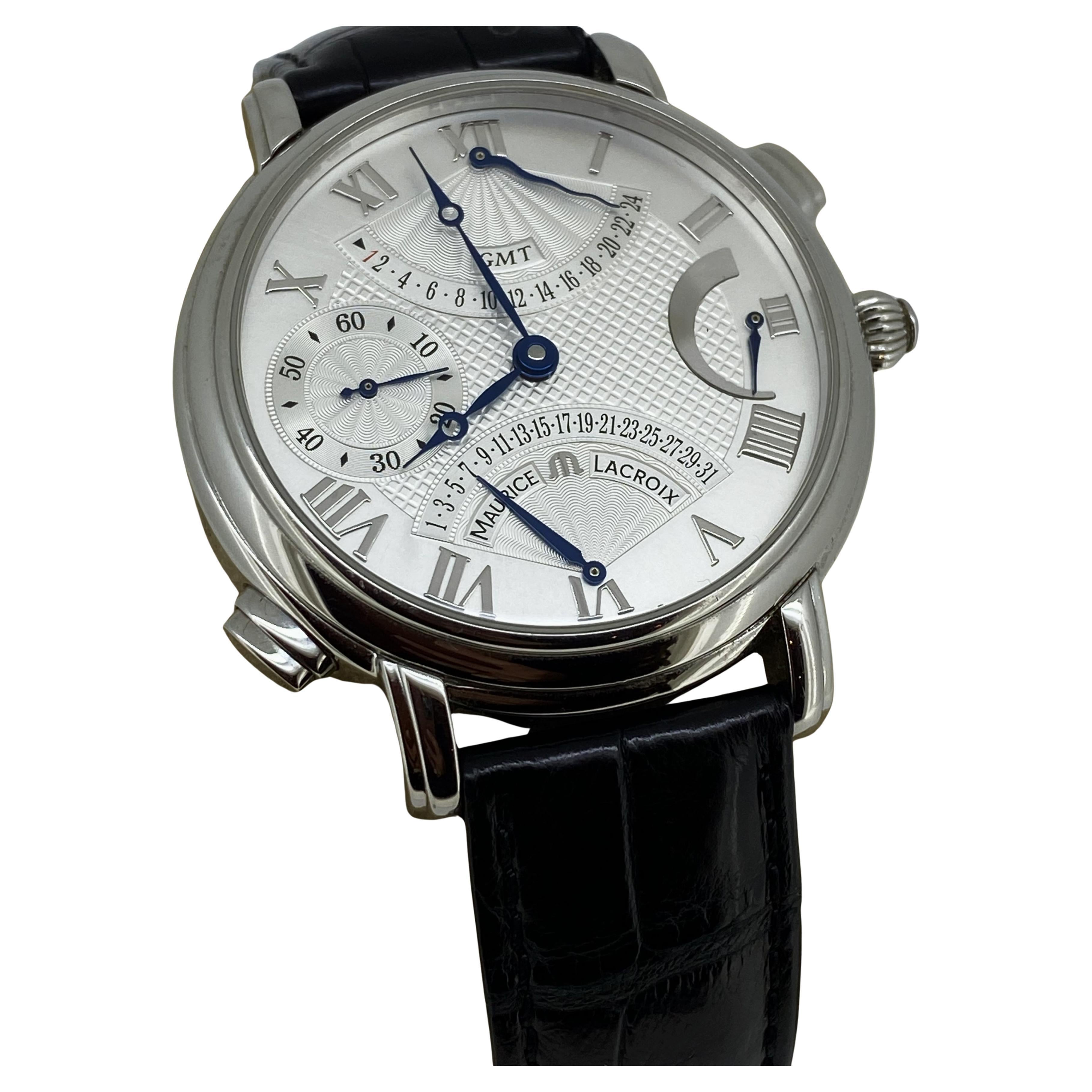 Maurice Lacroix GMT ref.MP7018 Manual Wind Calendar Retrograde 43.5mm Mens Watch