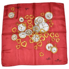 Retro Maurice LaCroix "Love of Clocks" Silk Handkerchief