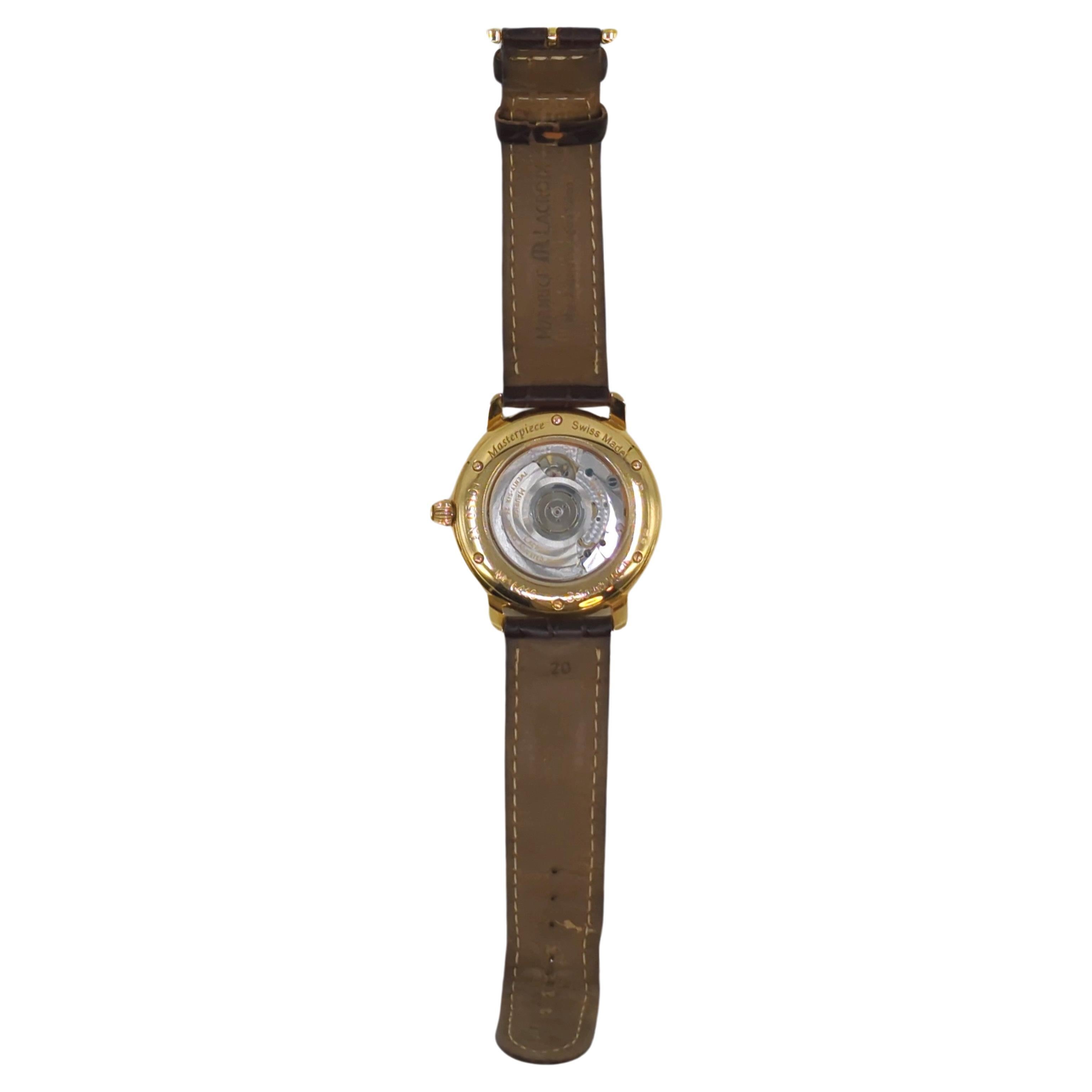 Maurice Lacroix Masterpiece Oro massiccio 18k Orologio da polso automatico BIG DATE 40mm in vendita 3