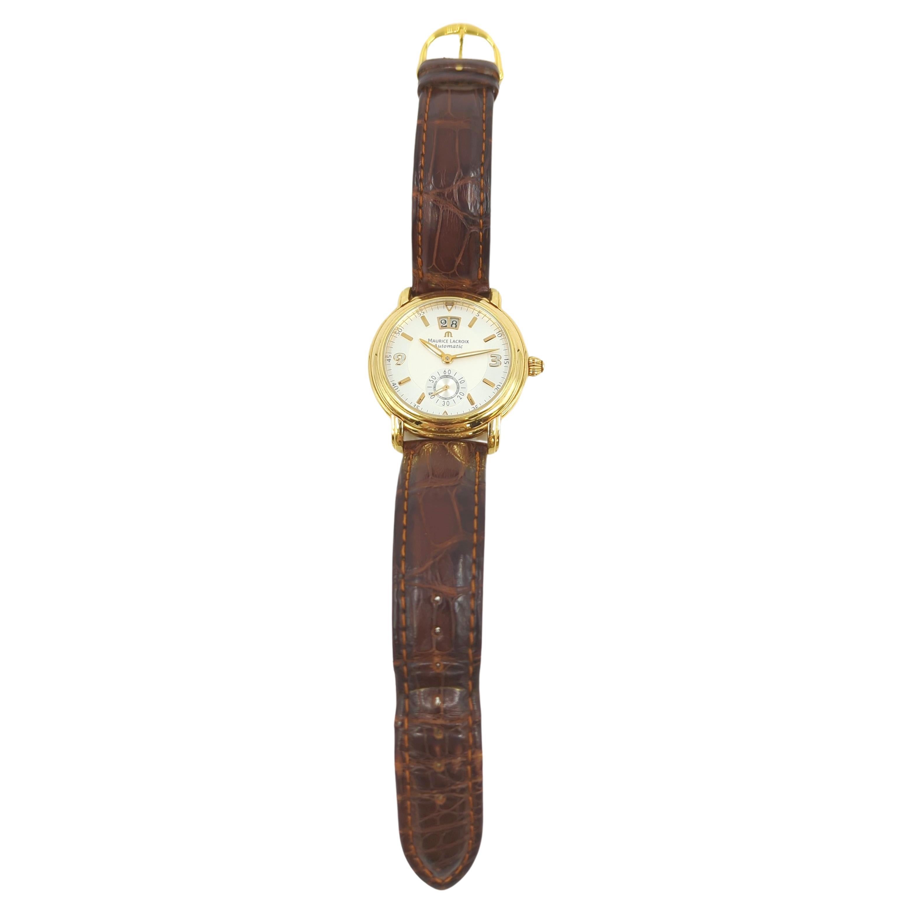 Maurice Lacroix Masterpiece Oro massiccio 18k Orologio da polso automatico BIG DATE 40mm in vendita 4