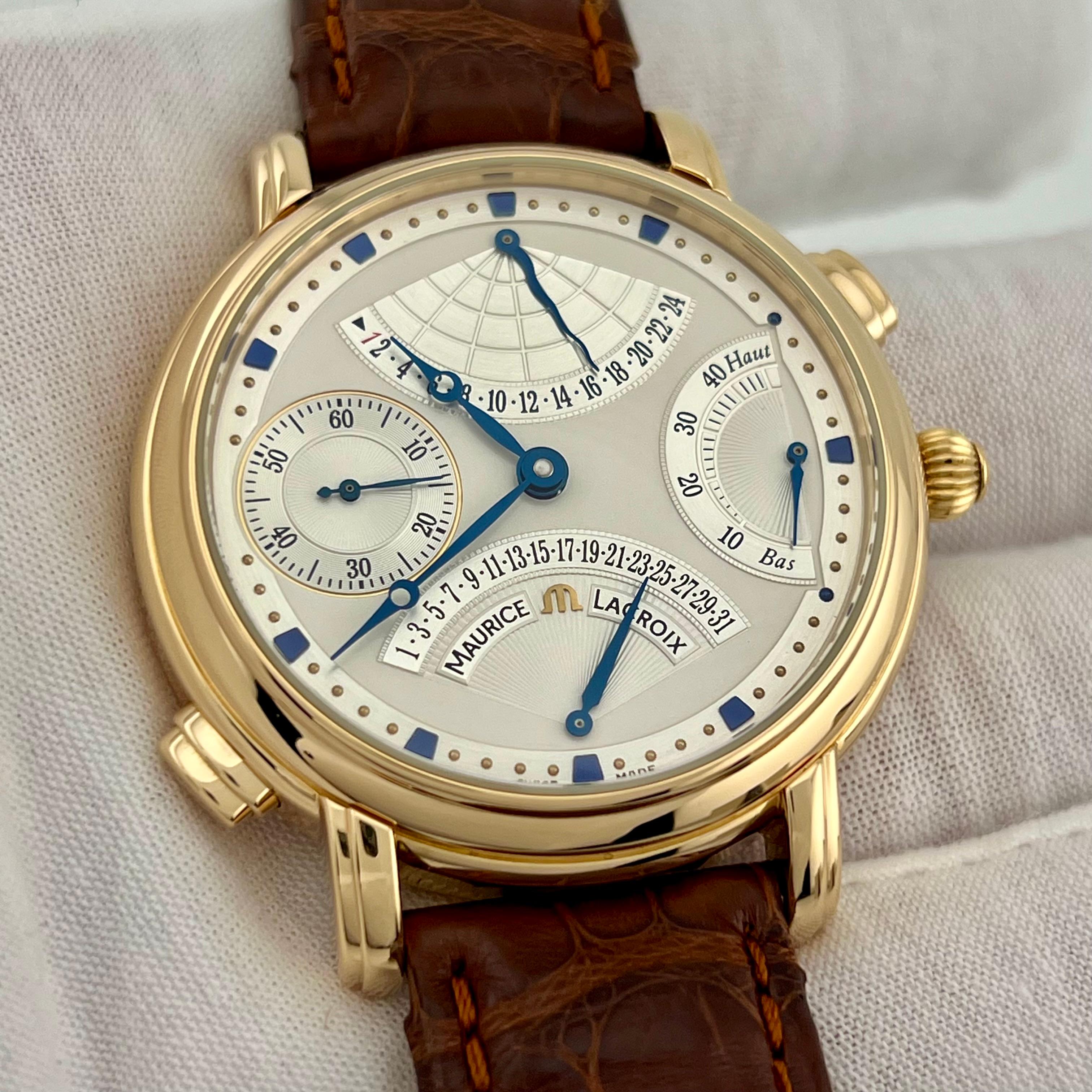 Maurice Lacroix Obra Maestra Doble Retrógrada MP7018 Oro Rosa 18k 43mm en venta 6