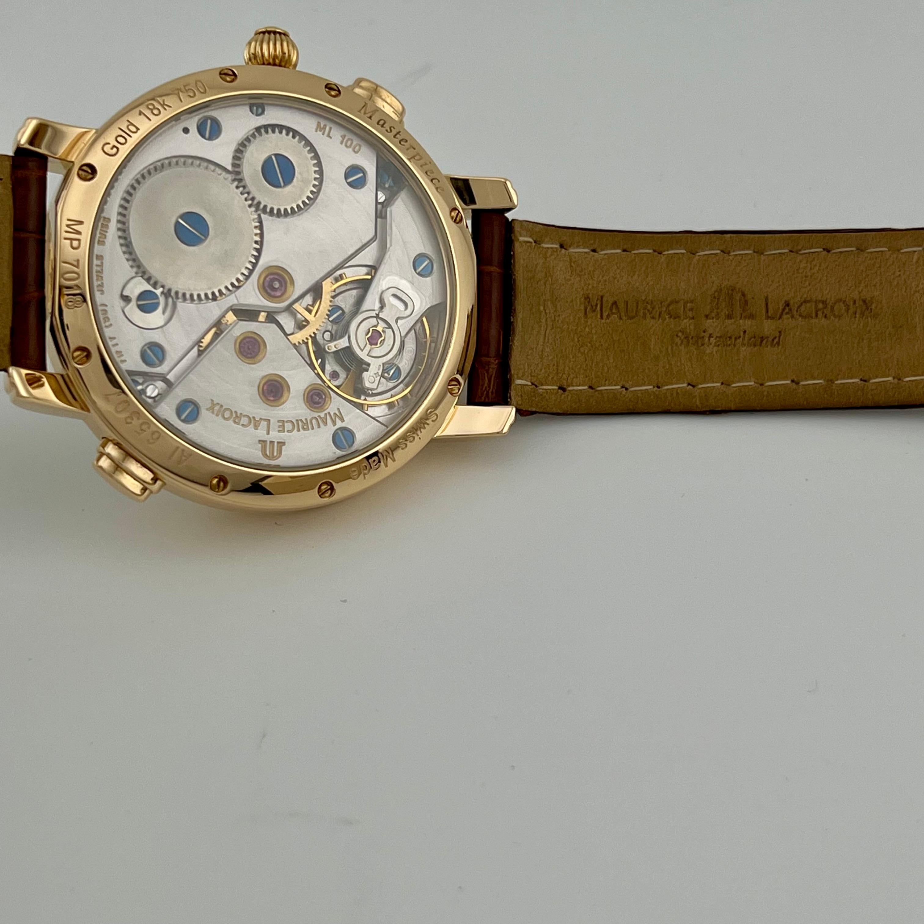 Maurice Lacroix Obra Maestra Doble Retrógrada MP7018 Oro Rosa 18k 43mm en venta 8