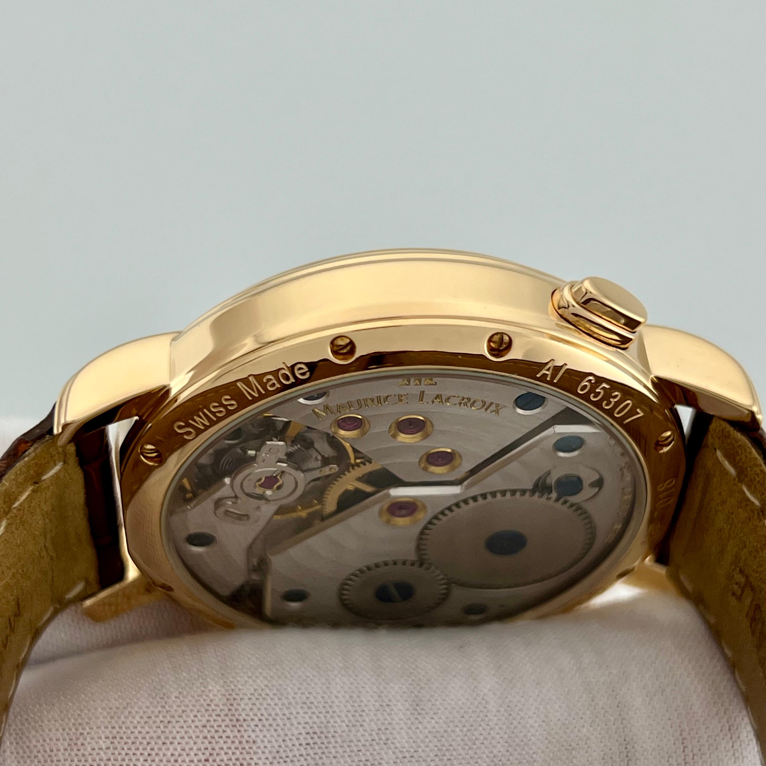 Maurice Lacroix Obra Maestra Doble Retrógrada MP7018 Oro Rosa 18k 43mm en venta 4