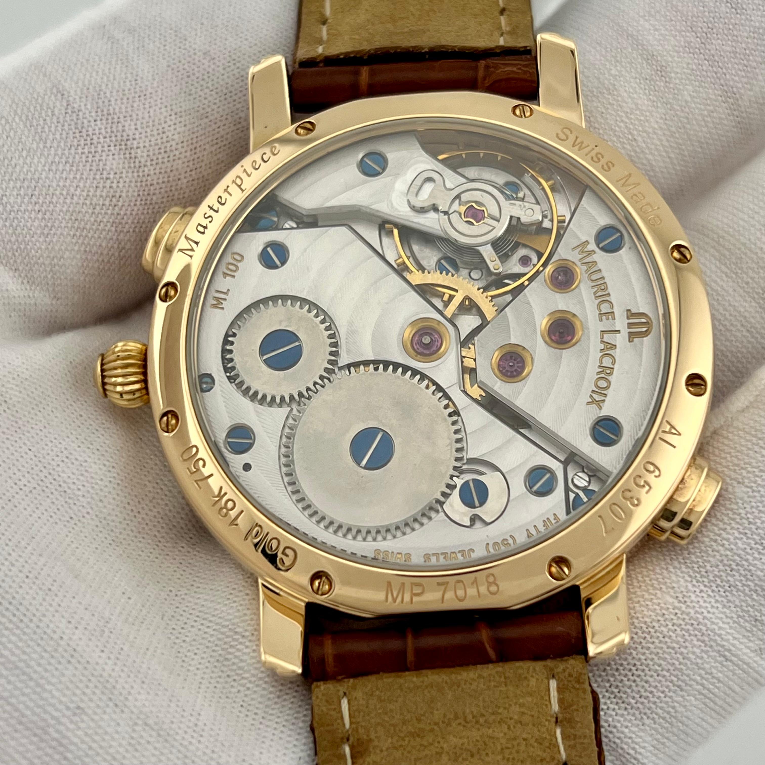 Maurice Lacroix Obra Maestra Doble Retrógrada MP7018 Oro Rosa 18k 43mm en venta 5