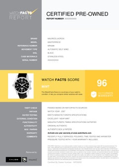 Maurice Lacroix Masterpiece MP6388, Black Dial, Certified &
