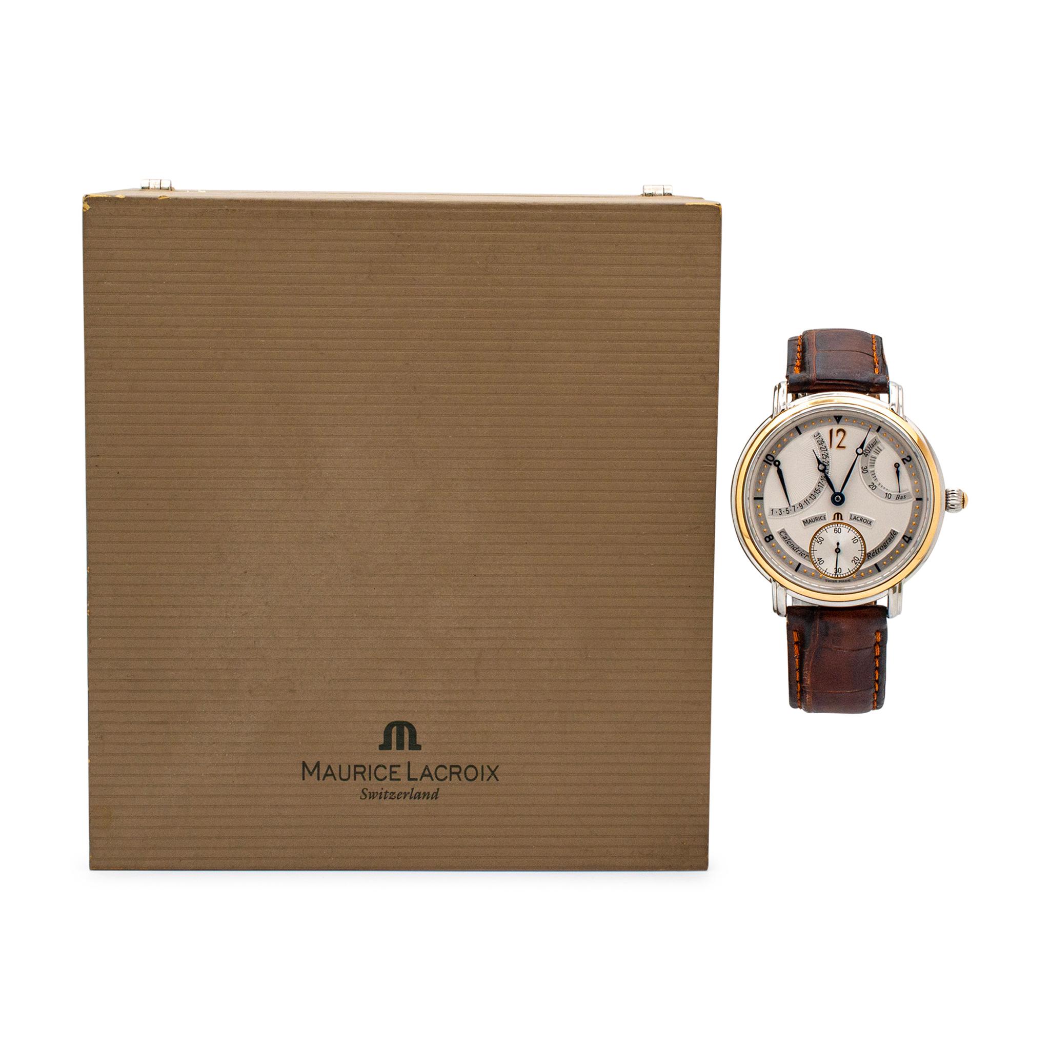 Maurice Lacroix Masterpiece Retrograde Calendrier 43MM 76840 Stahl Uhr 6