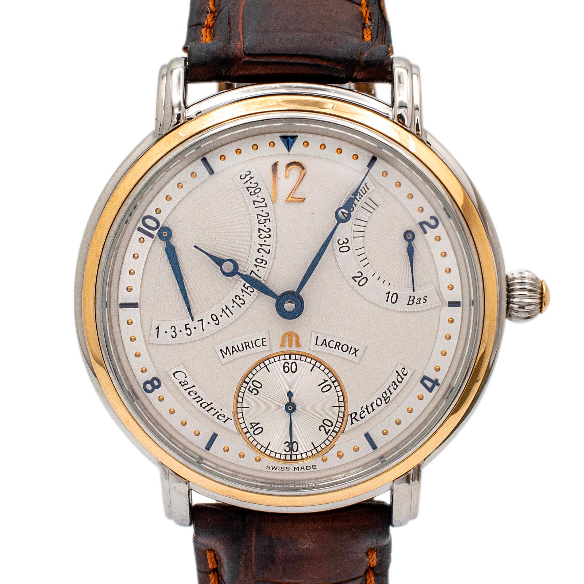 Marke: Maurice Lacroix

Geschlecht: Männer

Metalltyp: Rostfreier Stahl

Durchmesser: 43,00 mm

Gewicht: 101,82 Gramm

Herrenuhr aus Schweizer Edelstahl mit Originalbox. Die Marke 