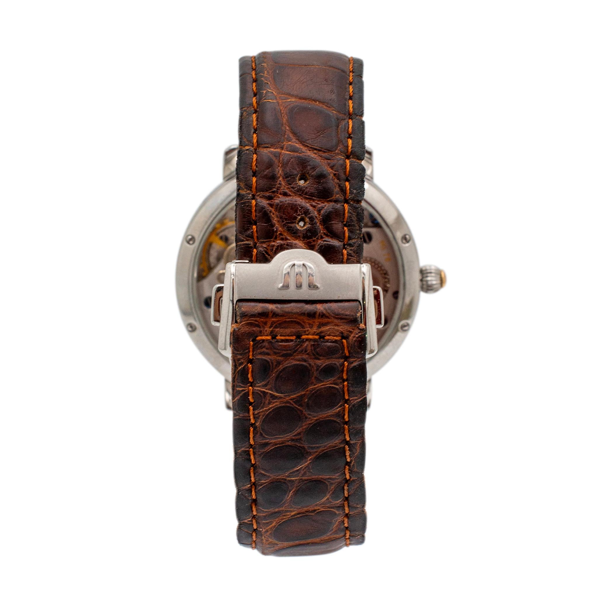 Maurice Lacroix Masterpiece Retrograde Calendrier 43MM 76840 Stahl Uhr Herren