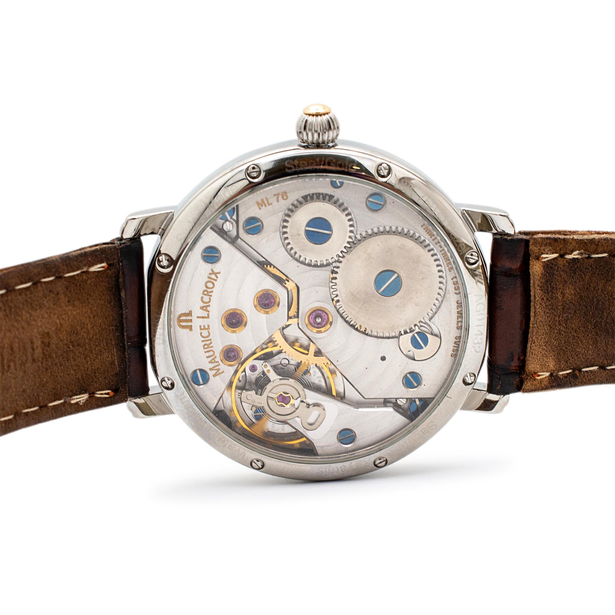 Maurice Lacroix Masterpiece Retrograde Calendrier 43MM 76840 Stahl Uhr 2