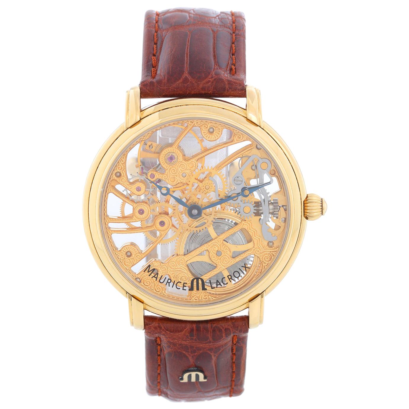 Maurice Lacroix Masterpiece Squelette 18K Yellow Gold Mens Watch