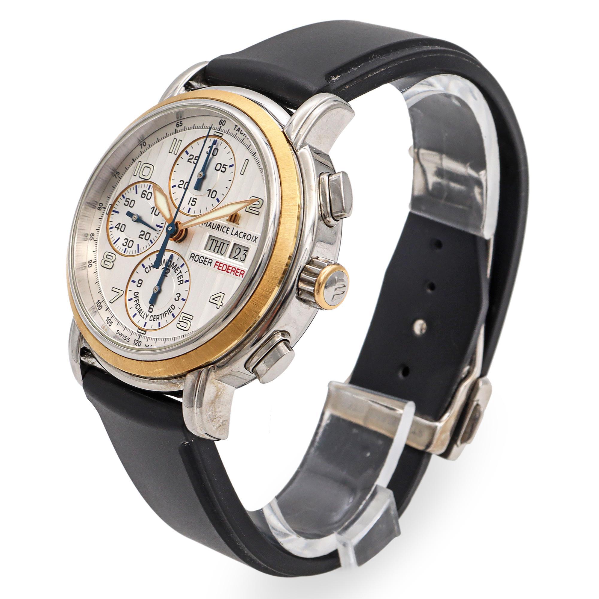 Maurice Lacroix Roger Federer Masterpiece MP6128 Men's Automatic Chrono Watch 1