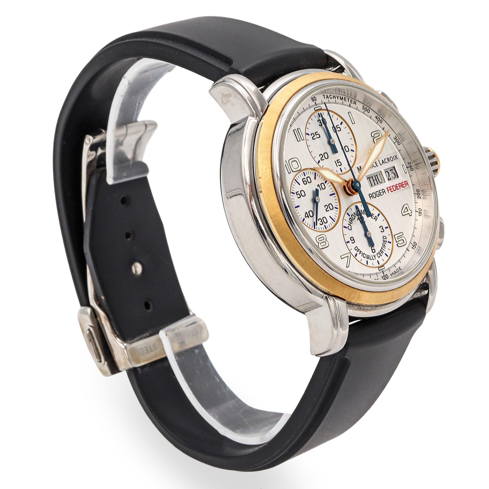 Maurice Lacroix Roger Federer Masterpiece MP6128 Men's Automatic Chrono Watch 2