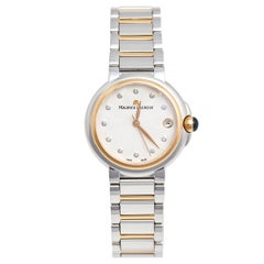 Maurice Lacroix Silver Two Tone Stainless Steel Diamond Women's Wristwatch 32 mm