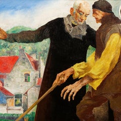 Der blinde Mann, Öl auf Leinwand von Maurice Langaskens