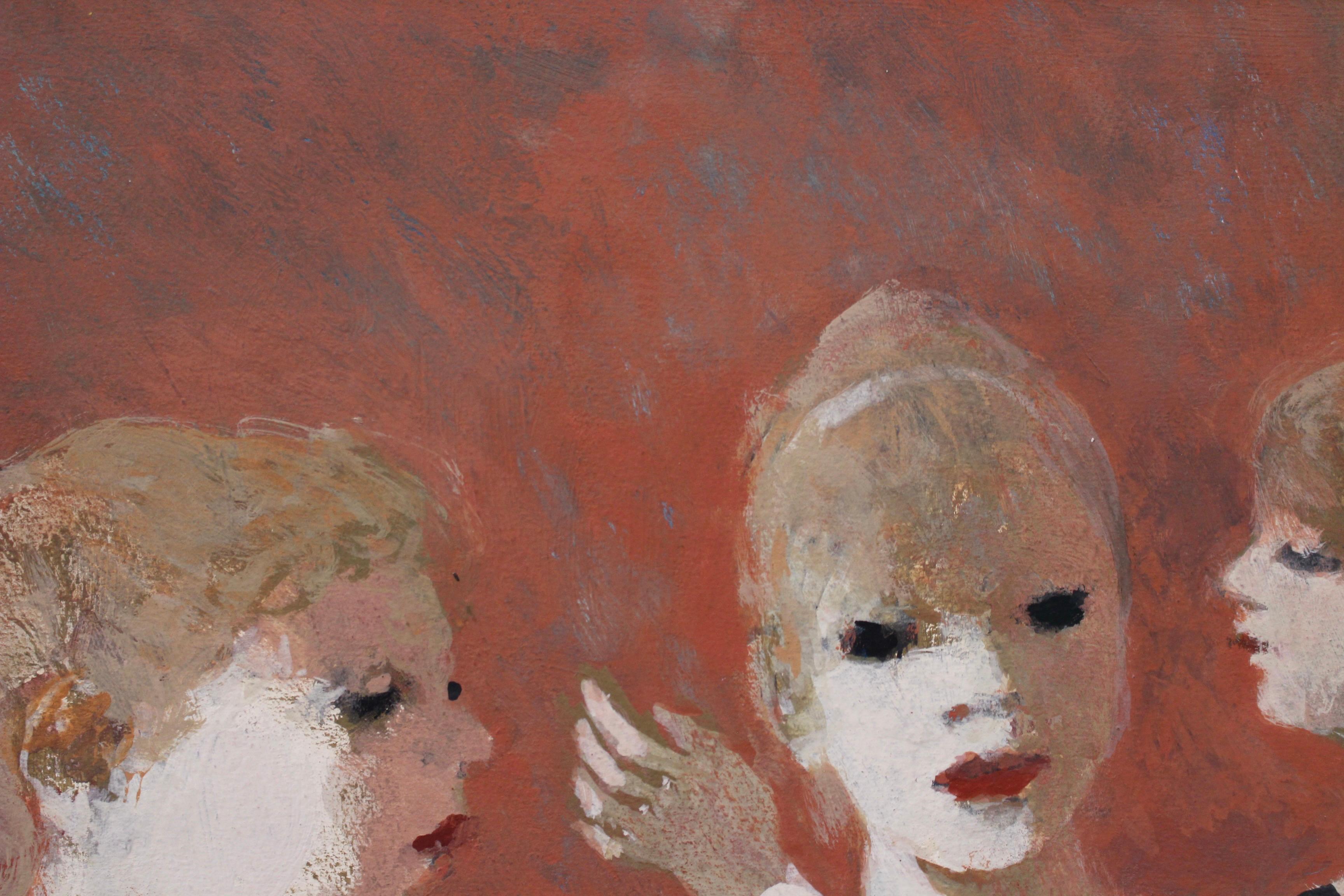 'Rehearsal at the Paris Opera House', gouache on art paper, by Maurice Le Nestour (circa 1970s). Like Degas, Le Nestour found a world that excited both his taste for classical beauty and his eye for modern realism. His technique of layered gouache