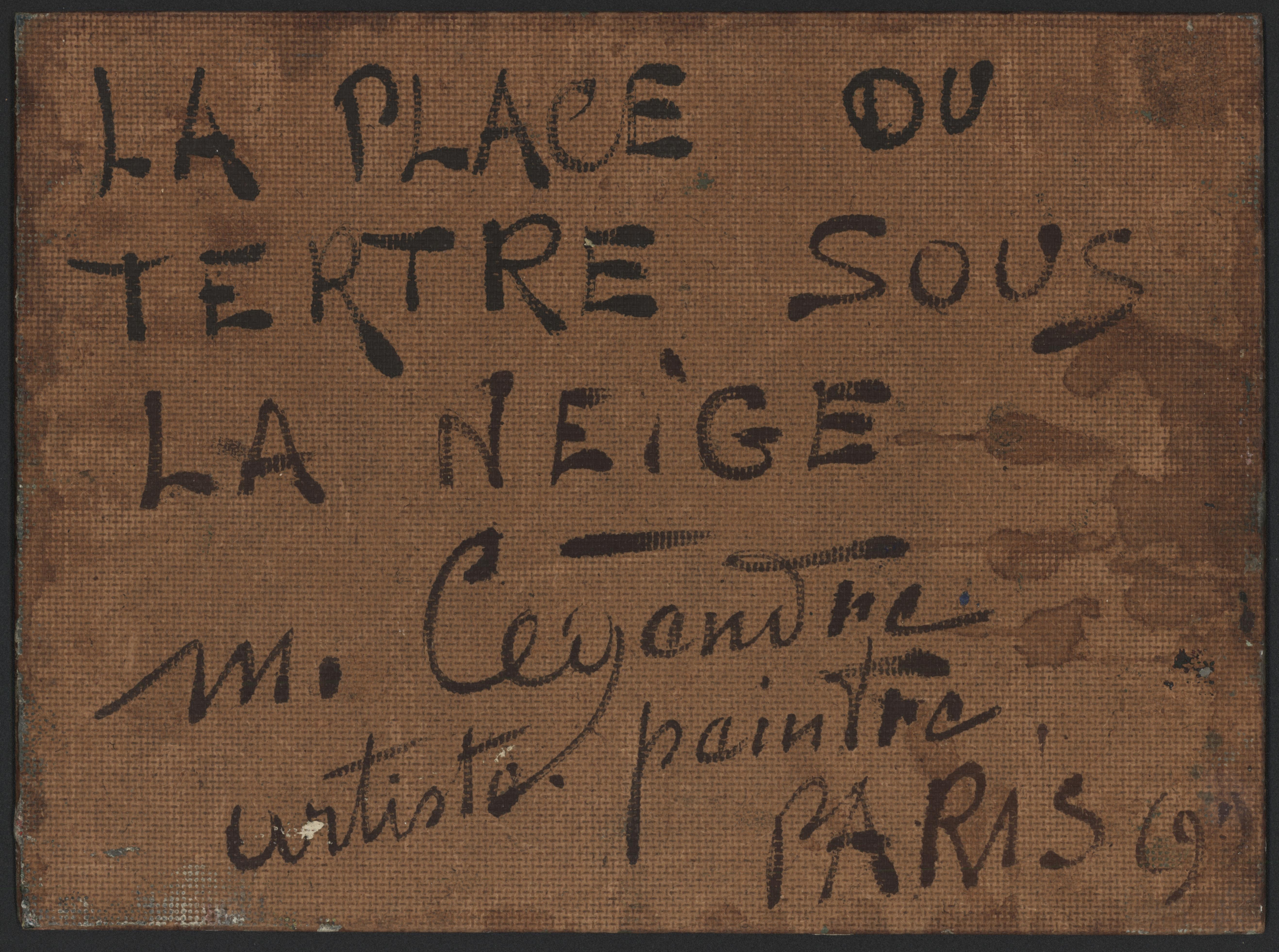 Auffälliges Gemälde in Öl auf Masonitkarton vom Place du Tertre, einem Pariser Platz in der Nähe der Basilika Sacré Cœur am Montmartre.  

Der Place du Tertre erinnert mit seinen Künstlern, die jeden Tag ihre Staffeleien für die Touristen