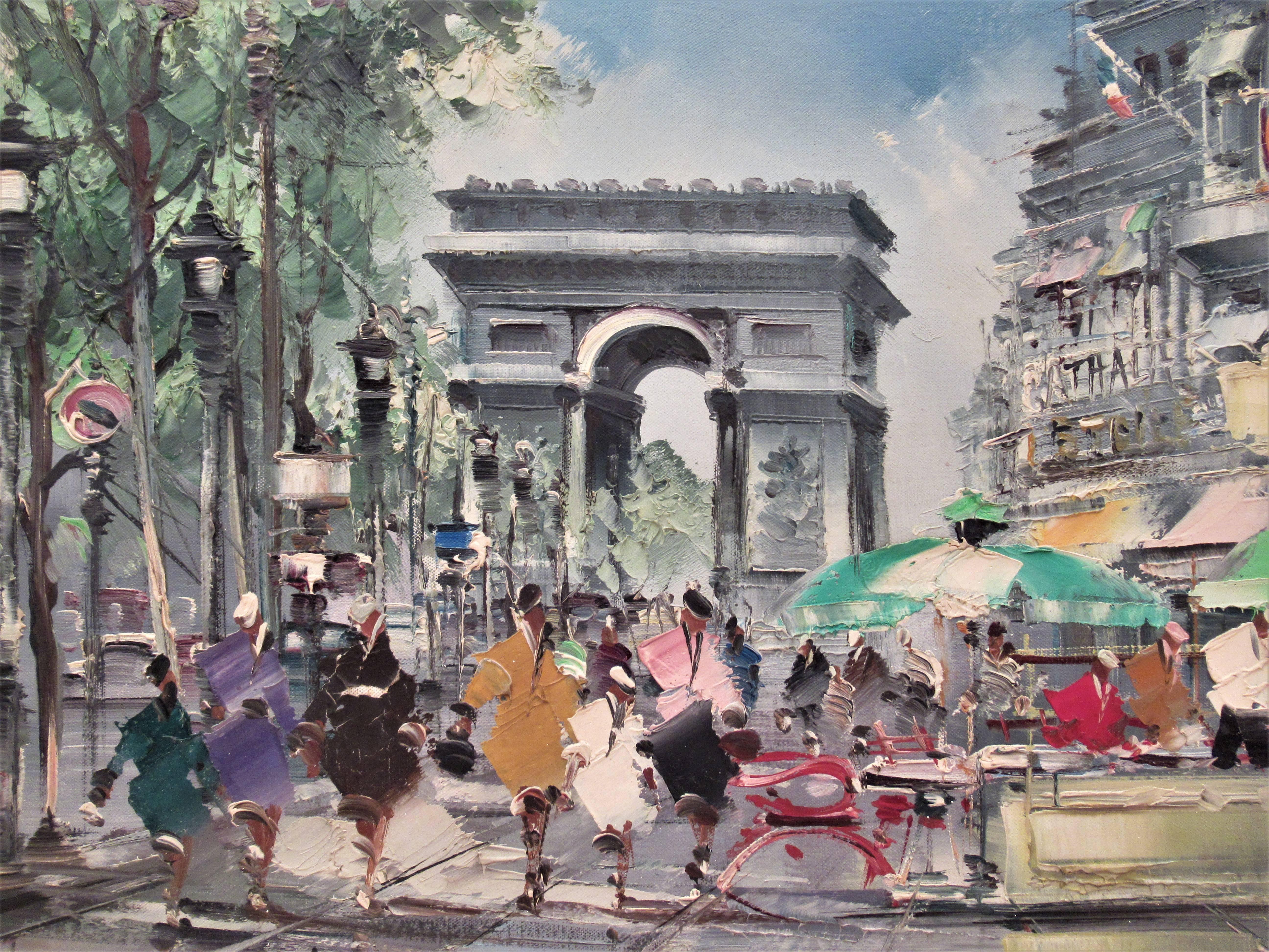 Champs Elysees, Paris (Impressionismus), Painting, von Maurice Legendre