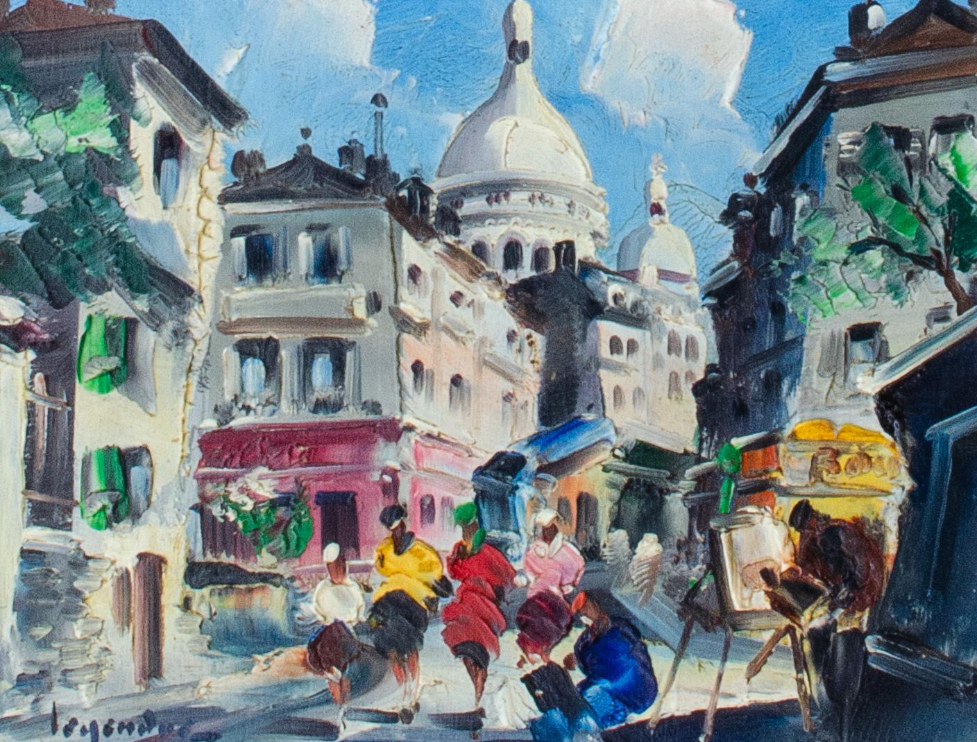 Two Maurice Legendre Paris Paintings, Arc d'Triomphe and La Rue Norvins For Sale 1