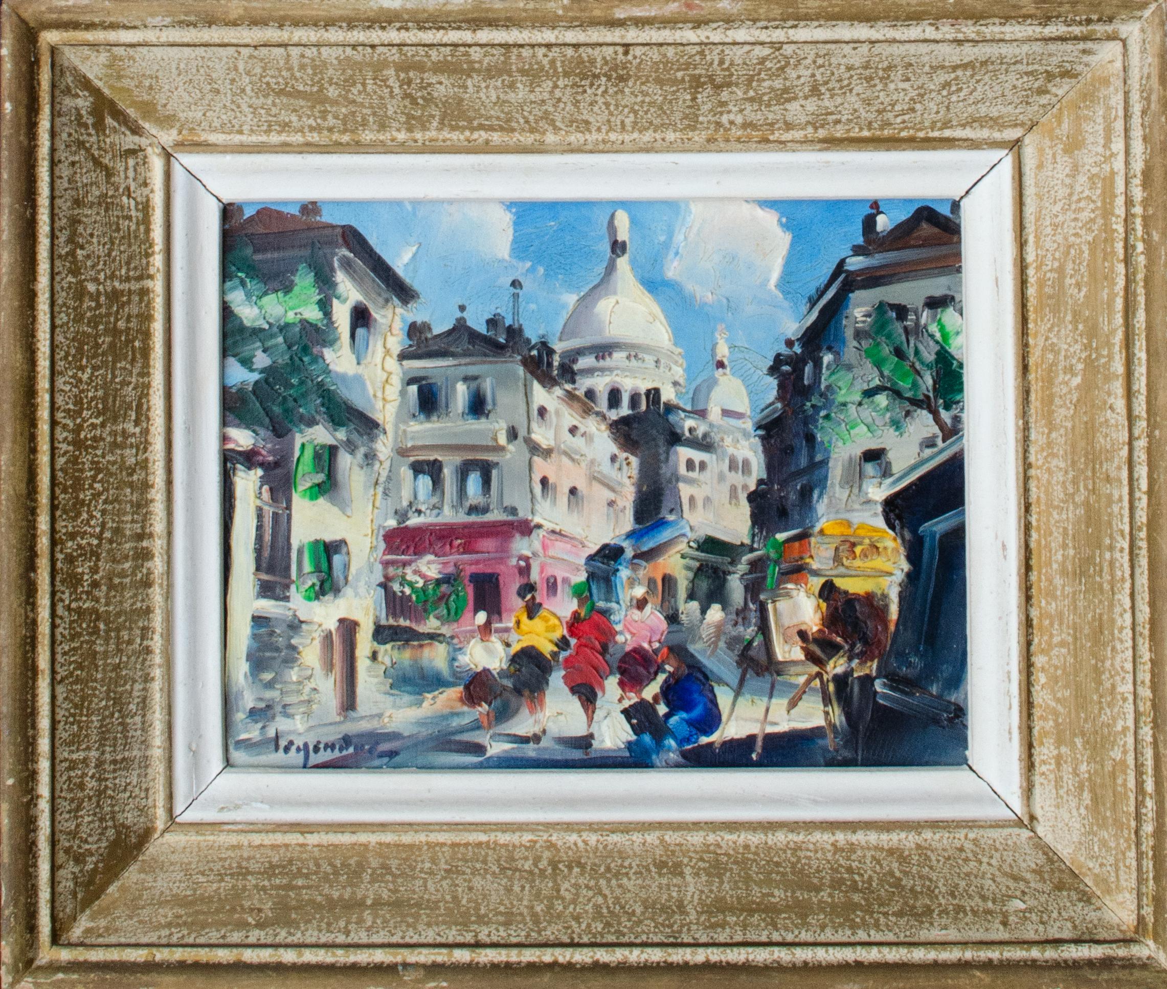 Two Maurice Legendre Paris Paintings, Arc d'Triomphe and La Rue Norvins For Sale 2