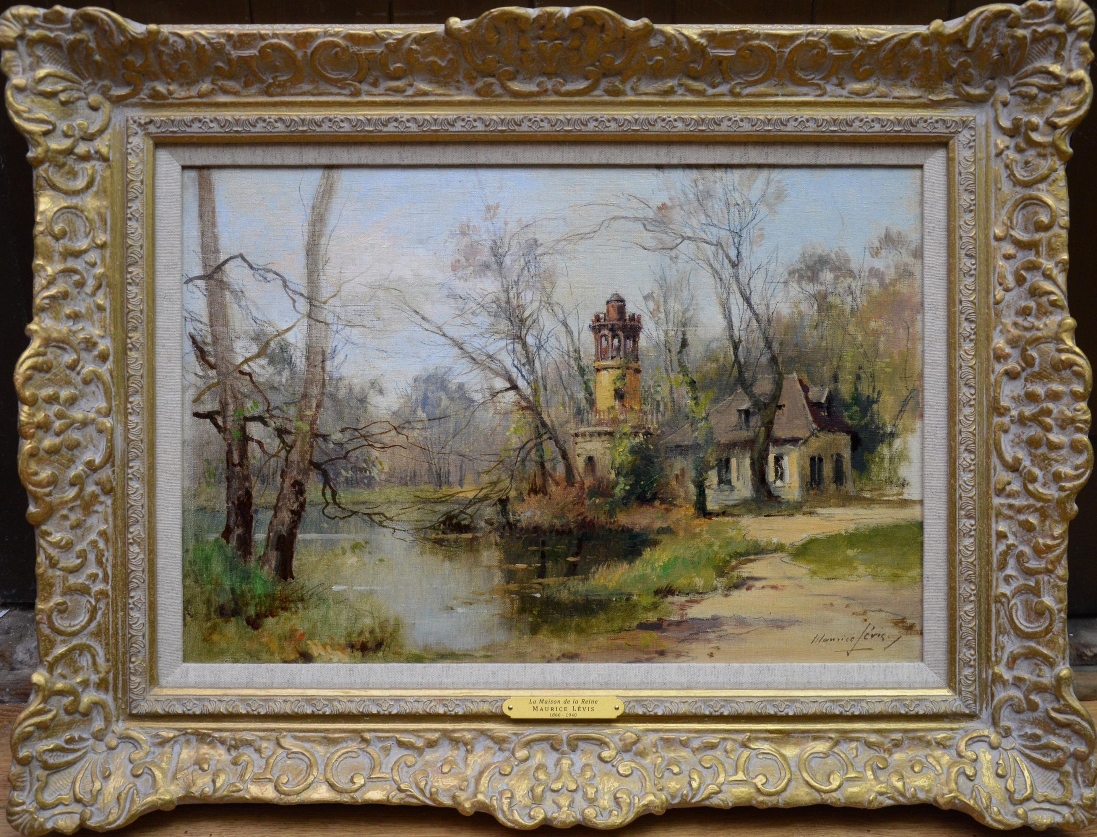 Maurice Levis Landscape Painting - Maison de la Reine - French Landscape Cottage of Marie Antoinette Versailles