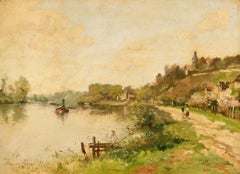 The Seine at Herblay — Maurice Levis — Oil on Panel